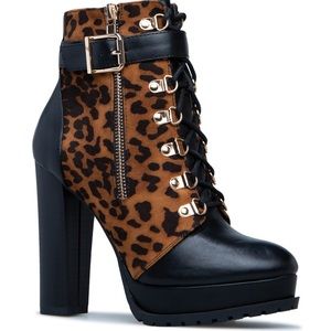 ITEM HAS SOLD Cheetah Print Hiker Bootie